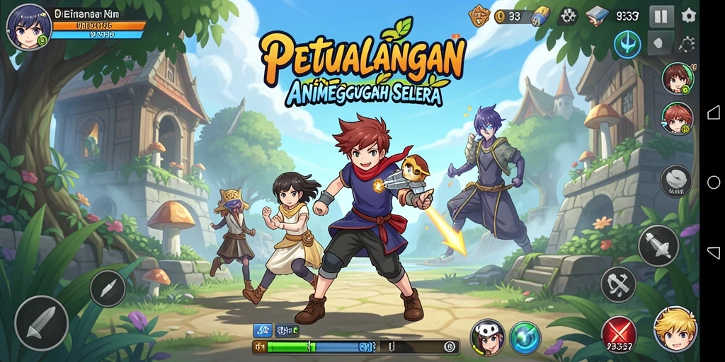 Tampilan gameplay yang memukau dari 93337 dengan karakter Anime.