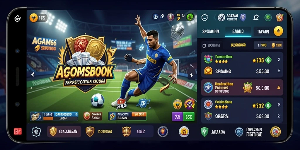 Tampilan interaktif dan menarik dari gameplay Sportsbook AGAM66.