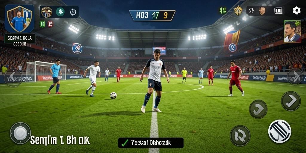 Tangkapan layar H03 menampilkan aksi seru di lapangan sepak bola.